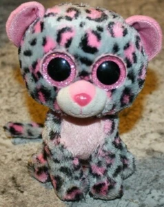 Ty Beanie Boo 6" Tasha grau rosa Leopard Plüschtier Kuscheltier Kinderspielzeug GUC - Bild 1 von 5