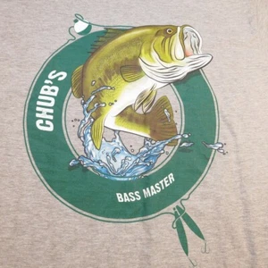CHUB'S BASS MASTER FISH FISHING TEE T-SHIRT Herren XL grau  - Bild 1 von 2