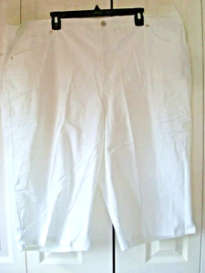 Damas Gloria Vanderbilt Skimmer Capris Talla 24W Blanco NUEVO - Imagen 1 de 2
