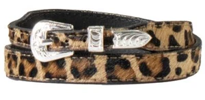 Twister Western Mens Hatband Leather Leopard Print Calf Hair Brown 0281102 - Picture 1 of 1