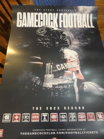 NEW 2023 Season South Carolina GAMECOCKS FOOTBALL "Poster" SCHEDULE  18" x 24" Cover