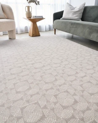 Silver Wool Floor Rug Extra Large Carpet Modern Design Assorted Sizes New - image 1 of 4
