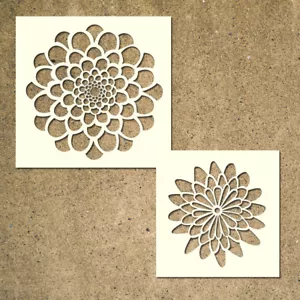 Zinnie Flower kleine Schablonen Set - 2er Pack - Malerei für Holz Wand Möbel - Bild 1 von 4