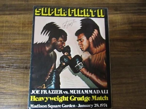 Signed Joe Frazier Muhammad Ali vintage boxing program 1974 - Picture 1 of 4