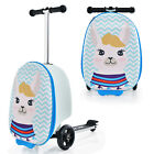 2-in-1 Ride On Scooter Suitcase Folding 19? Kids Travel Luggage Flashing Wheels