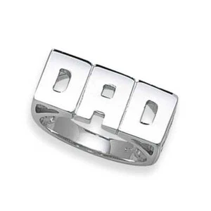 Anillo de papá de plata maciza para hombre. Anillo grueso de plata pesada para padre. Anillo bordillo caballero - Imagen 1 de 10