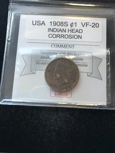 1908S  USA, Small One Cent, Indian Head - Picture 1 of 9