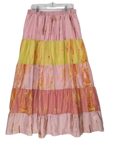 Anthropologie Damen Stufen Batik Maxirock Large Kavita Bhartia Boho Gypsy - Bild 1 von 10
