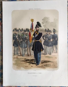 Lithographie - LALAISSE Empire Français Garde impériale Chasseurs à pied - Picture 1 of 1
