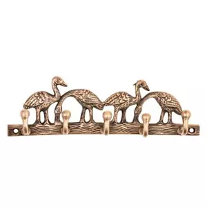 Antique Style Brass Birds on Tree Branch Hat Rack Towel Hooks Coat Rack Holders - Picture 1 of 3