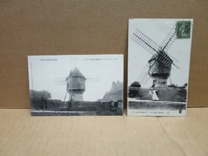 SAINT BRIAC (35) 2 cartes moulin à vent gros plans - Bild 1 von 1