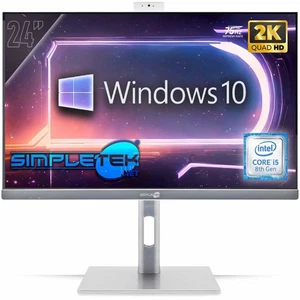 All In One 24" 2K 75Hz I5 8Th Gen Win 10 Ram 8Gb Ssd 240Gb Gaming Render Vesa Pc - Picture 1 of 9