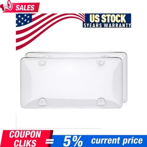 2 cubiertas transparentes para marco de etiqueta de matrícula protectores de burbujas para coche camión EE. UU. - Imagen 1 de 14