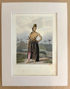 Antique Aquatint by William Daniell "A Javan in the Court Dress" in 11x14 Mat - Picture 1 of 5