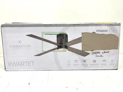 Fanimation Kwartet 52 in. Indoor/Outdoor MATTE WHITE Ceiling Fan with Light - Image 1 of 2