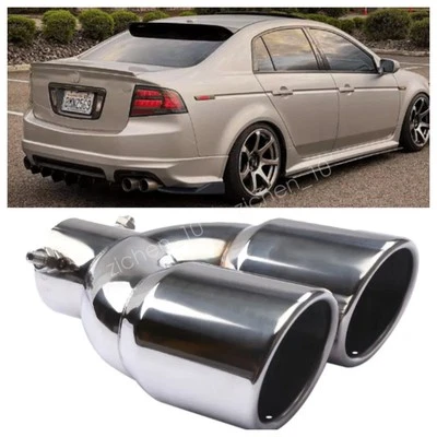 For Acura TL 2004-2008 Rear Car Dual Exhaust Muffler Tip Tail Pipe Steel US Foto 1 de 4