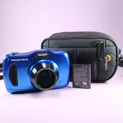 Praktica Luxmedia WP240 20.0MP Underwater Compact Digital Camera Blue Tested - Image 1 of 4