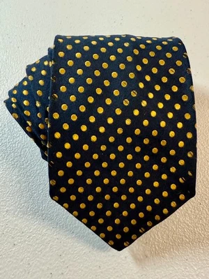 Corbata de diseñador Neiman Marcus para hombre talla única negra 100 % seda lunares ajustable Foto 1 de 4
