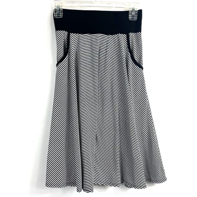 Falda Ing Para Mujer Negra Blanca Cintura Alta Cintura Ancha Banda Bolsillos Talla Pequeña Foto 1 de 4