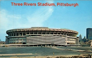 PITTSBURGH, PENNSYLVANIA POSTCARD Three Rivers Stadium, Pirates/Steelers - Picture 1 of 2
