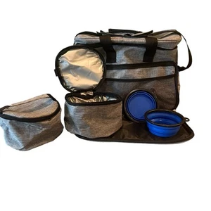 Juego de bolsas de viaje para perros gatos cuencos plegables contenedores de almacenamiento de alimentos - Imagen 1 de 10
