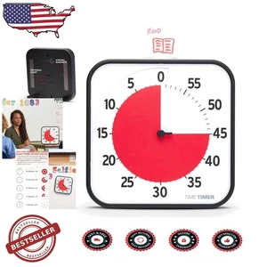 Pro 12 Inch Visual Timer 60 Min Countdown Clock Magnetic Task Reminder Silent - Picture 1 of 9