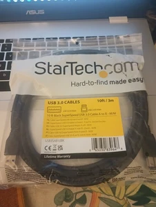 StarTech USB3SAB10BK 10 ft Black SuperSpeed USB 3.0 Cable A to B - M/M - Picture 1 of 3