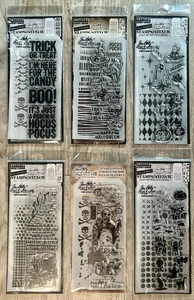 New! TIM HOLTZ Stampers Anonymous HALLOWEEN Stamps & Stencils Sets - LOT OF 6 - Picture 1 of 5