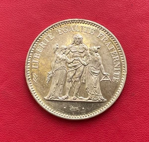 Belle monnaie argent de 50 Francs Hercule, 1974, hybride avers de 20 Francs. TTB - Picture 1 of 3