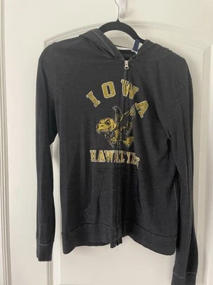 Sudadera con capucha Iowa Hawkeye para mujer con cremallera XL gris oscuro equipo para deportes marca Foto 1 de 4