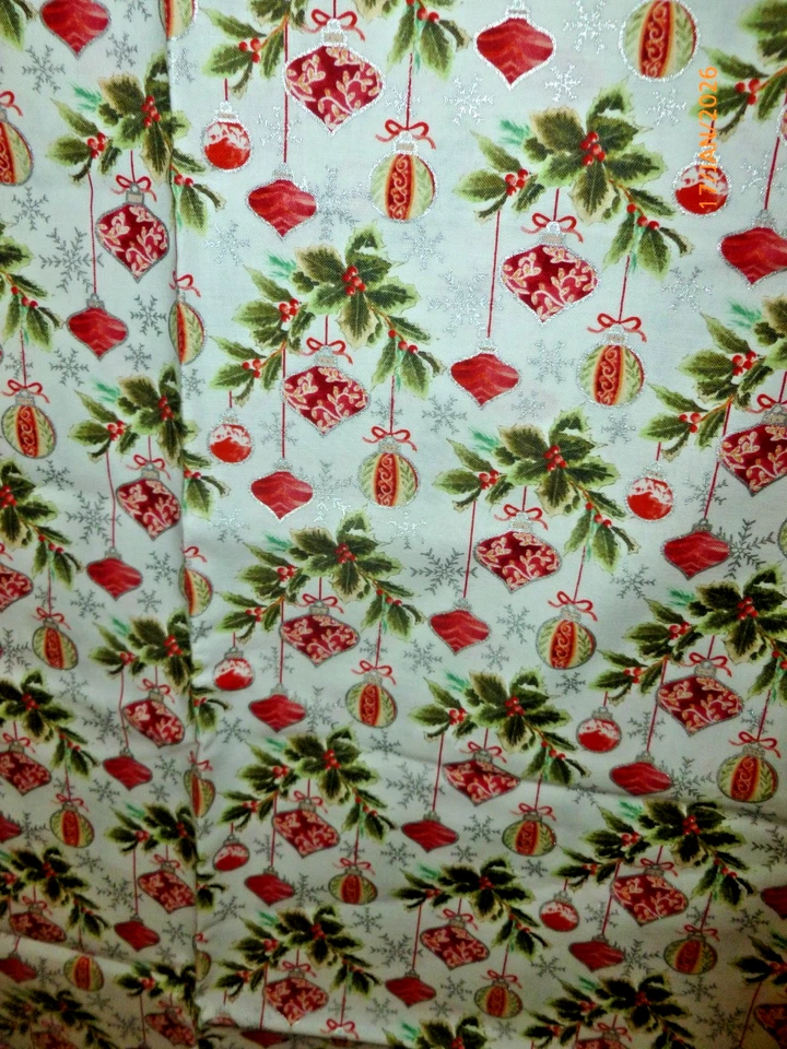 KAUFMAN Fabric HOLIDAY FROST 30"x34" REMNANT - Image 1 of 3