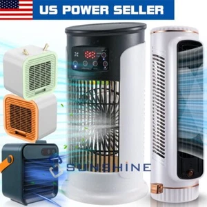 Mini Air Conditioner LED Air Cooler Fan Portable AC Personal Cooling Humidifier - Picture 1 of 94