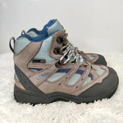 Botas de Senderismo LL Bean Boys Tek 2.5 Azul Marrón Cuero Punta Redonda Con Cordones Talla 5 Foto 1 de 4