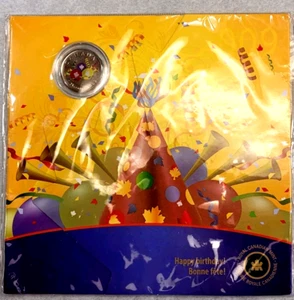 RCM 2009 25 centavos feliz cumpleaños set de regalo con globos de fiesta como nuevo sellado Canadá - Imagen 1 de 3