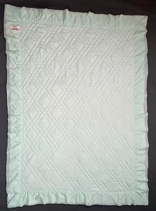Vintage Quiltex Seafoam Green Nylon  Baby Quilt Blanket 36" X 49" - Picture 1 of 6