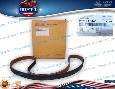 GENUINE⭐ Serpentine Drive Belt V-Ribbed For 2012-2020 Hyundai Kia 1.6 252122B140 - Image 1 of 4