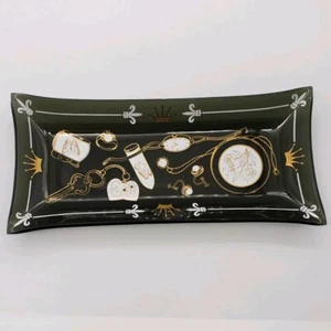 Vintage Art Glass Square Tray Plate Trinket Long Oblong 8" Long - Picture 1 of 2