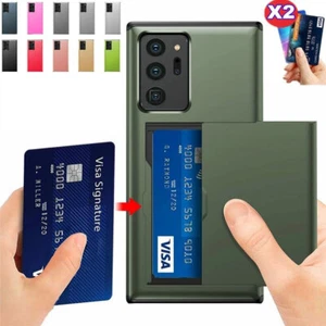 Case For Samsung Galaxy S24 Ultra Plus S23 FE S22 Credit Card Holder Slide Cover - Picture 1 of 17