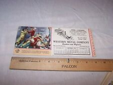 1951 WESTERN METAL CO Calendar Ink Blotter CHICAGO ILLINOIS - Football Theme