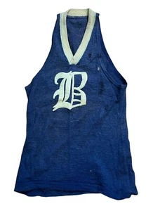Antik ca. 1910er Stall & Dean Marke Wolle Basketball Trikot E Team frühe Vintage - Bild 1 von 8
