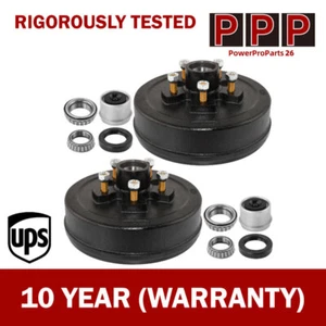 2x 10" X 2-1/4" Trailer Electric Brakes Hub Drum Kit 5 on 4.5" For 3500 lbs Axle - Picture 1 of 8