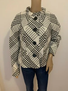 SAKS FIFTH AVENUE plaid linen blend blazer - Picture 1 of 4