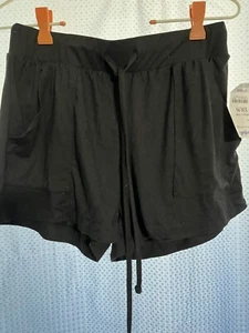 Olivia Rae Womens Black Sleepwear Shorts Small Pockets drawstring, NWT - Picture 1 of 3