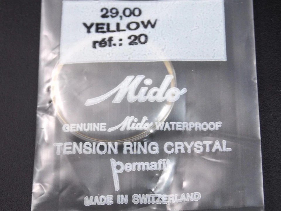 Anillo de Tensión Amarillo 29mm Ref#20 Permafit Impermeable Mido Reloj Vintage Cristal Foto 1 de 1