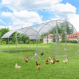 Metal Chicken Coop Run – Walk-in with Cover, Fits 8-12/15-20 Chickens & Poultry - Picture 1 of 24