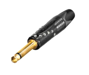 FICHE JACK MALE 6.35 mm contact or. Éléments brillants Swarovski NEUTRIK NP2X-B- - Bild 1 von 1