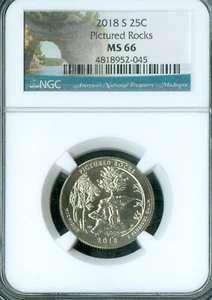 2018 S PICTURED ROCKS QUARTER NGC MS66  . - Picture 1 of 2
