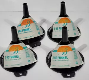4 Black Idea Plastic 8 oz Funnel No. 79833 - Picture 1 of 13