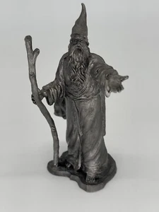Wizard with Staff, Hand Outstretched Michael Ricker Pewter Statue Over 2 Pounds - Picture 1 of 13