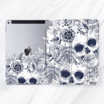 Goth Skull Horror Flower Occult Case For iPad 10.2 Air 4 5 Pro 9.7 11 12.9 Mini - Image 1 of 4